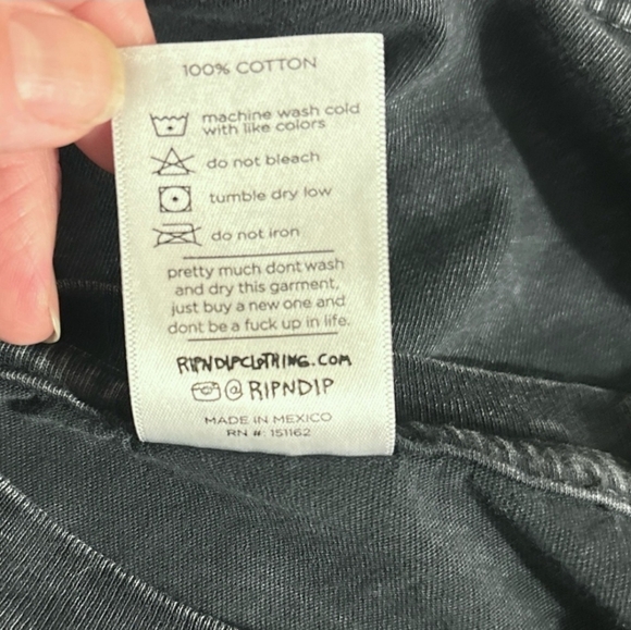 RIPNDIP Lord Nermal Pocket T Shirt, Short Sleeve Crew Neck Shirts Mineral Wash - Picture 6 of 6